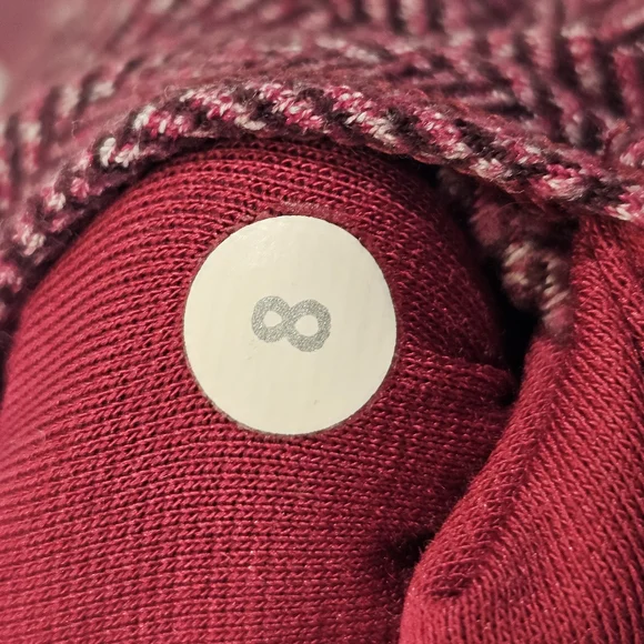 Women's 8 Lululemon Wunder Under Pant Hi-Rise Chevron Knit Leggings Burgundy - Picture 6 of 6